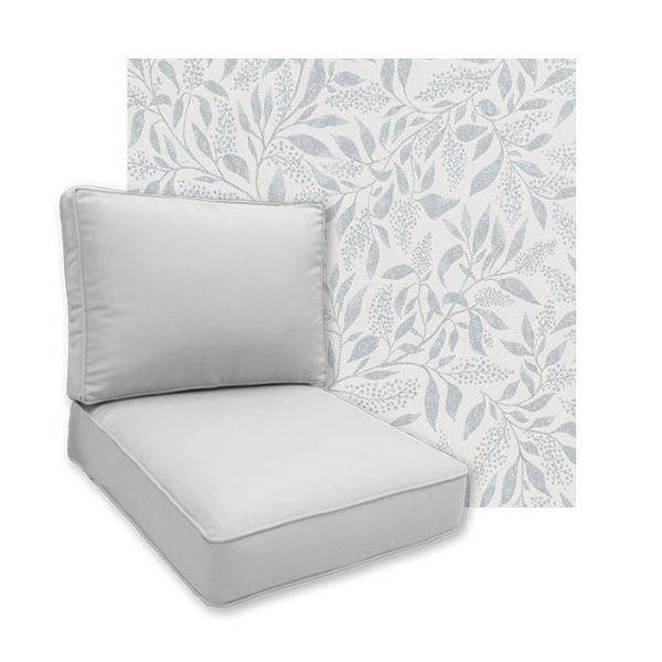 Sunbrella Exquisite Mist Patio Chair Replacement Cushions