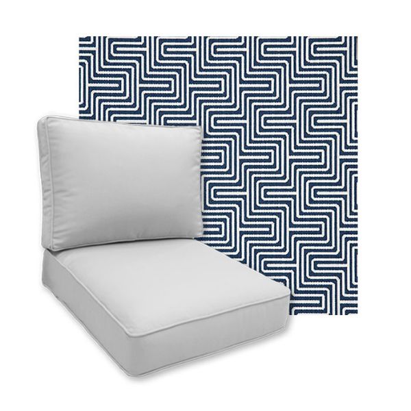 Sunbrella Figure Indigo Patio Chair Replacement Cushions