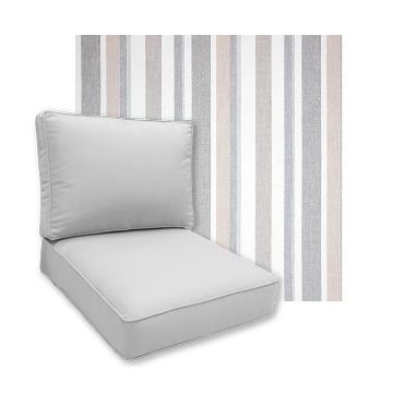 Sunbrella Glimpse Seagull Patio Chair Replacement Cushions