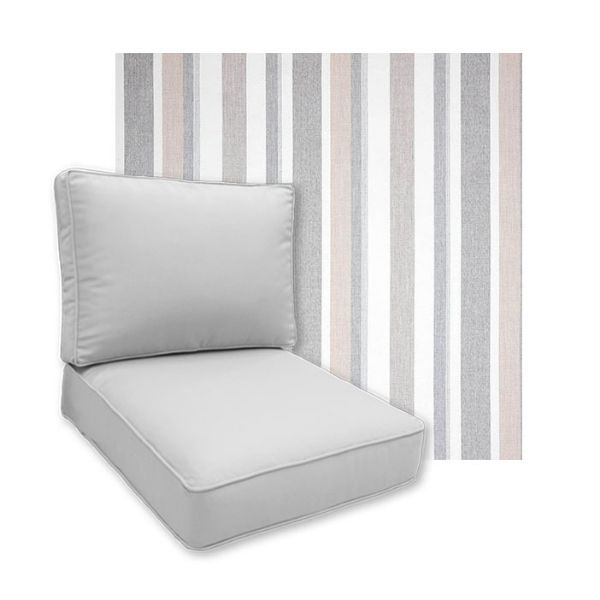 Sunbrella Glimpse Seagull Patio Chair Replacement Cushions