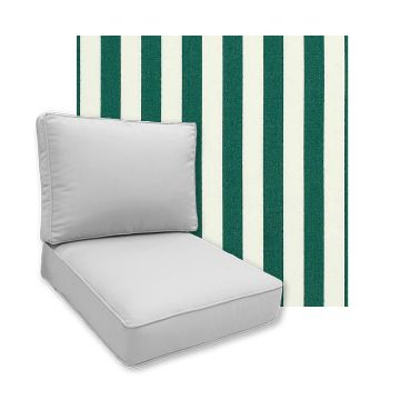 Sunbrella Mason Forest Green Patio Chair Replacement Cushions