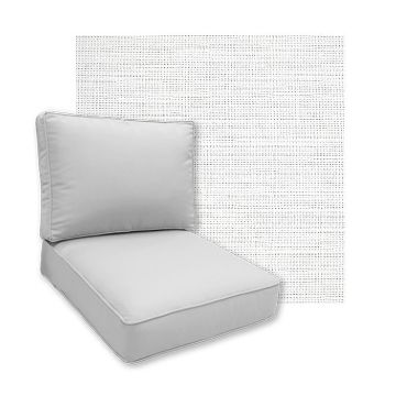Sunbrella Piazza White Patio Chair Replacement Cushions