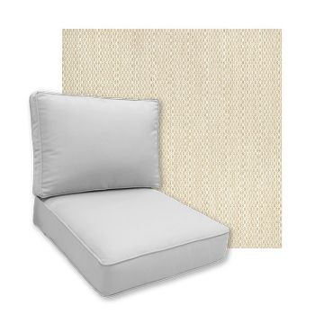 Sunbrella Pique Flax Patio Chair Replacement Cushions