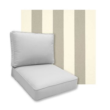 Sunbrella Solana Seagull Patio Chair Replacement Cushions