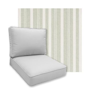 Sunbrella Tranquil Sage Patio Chair Replacement Cushions