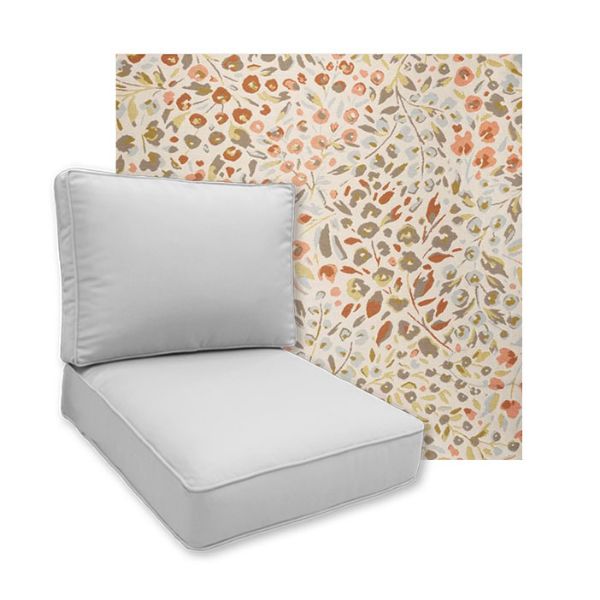 Sunbrella Flora Sunset Patio Chair Replacement Cushions