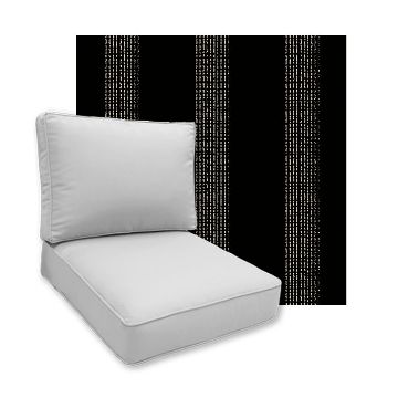 Sunbrella Caper Onyx Patio Chair Replacement Cushions