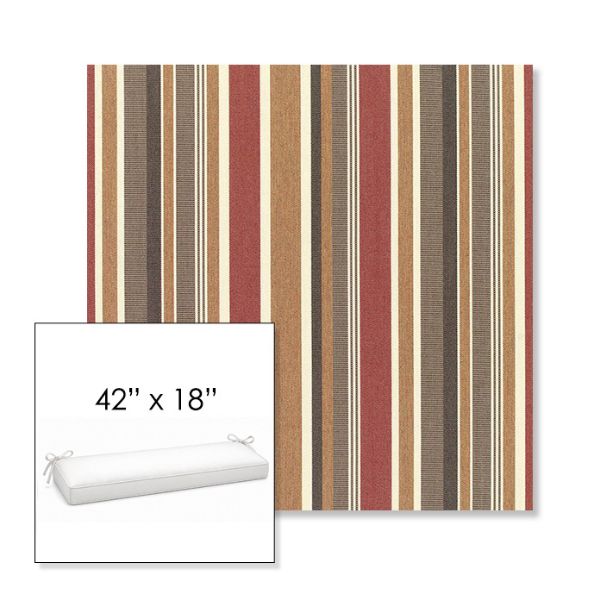 Picture of Brannon Redwood | Sunbrella® 42" x 18" Outdoor Bench Cushion