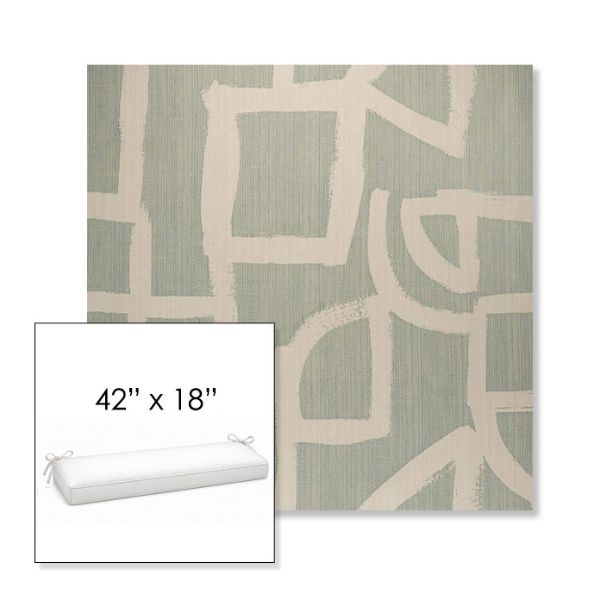 Picture of Brushstroke Duckegg | Sunbrella® 42" x 18" Outdoor Bench Cushion