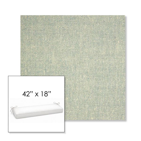 Picture of Chartres Mist | Sunbrella® 42" x 18" Outdoor Bench Cushion