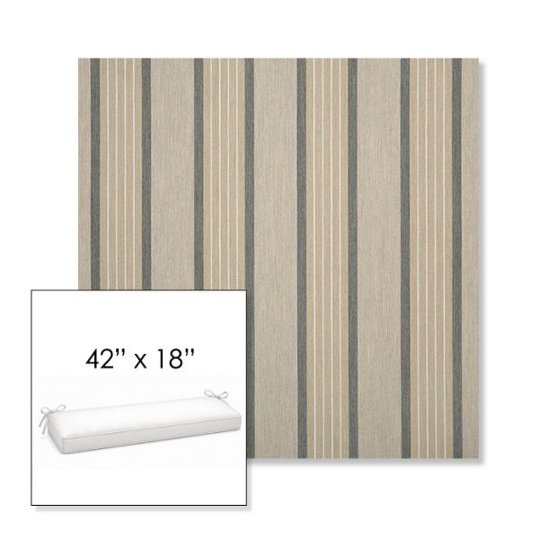 Picture of Cove Pebble | Sunbrella® 42" x 18" Outdoor Bench Cushion