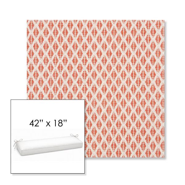 Picture of Detail Persimmon | Sunbrella® 42" x 18" Outdoor Bench Cushion