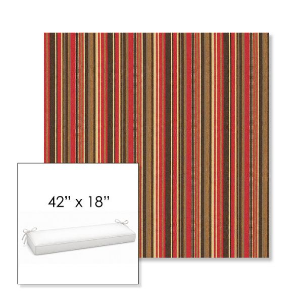 Picture of Dorsett Cherry | Sunbrella® 42" x 18" Outdoor Bench Cushion