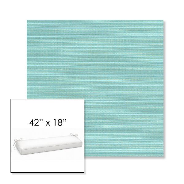 Picture of Dupione Celeste | Sunbrella® 42" x 18" Outdoor Bench Cushion