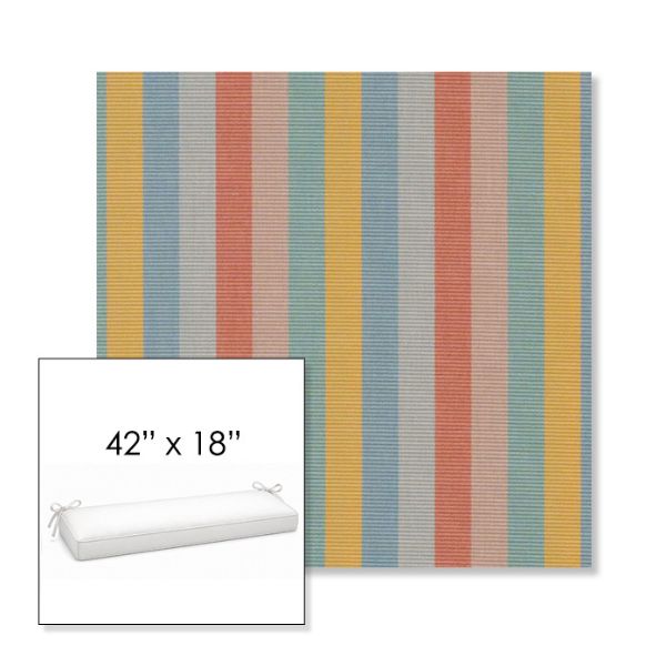 Picture of Entice Sunrise | Sunbrella® 42" x 18" Outdoor Bench Cushion