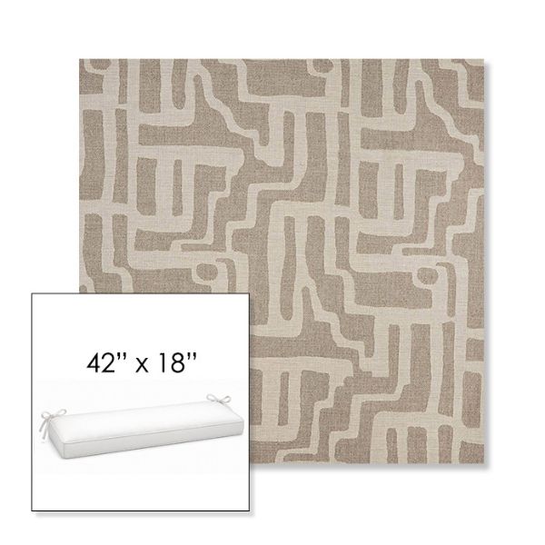 Picture of Escher Greige | Sunbrella® 42" x 18" Outdoor Bench Cushion