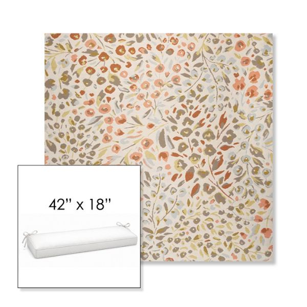 Picture of Flora Sunset | Sunbrella® 42" x 18" Outdoor Bench Cushion