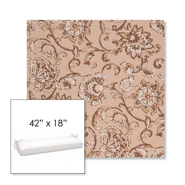 Picture of Martha Floral Dogwood | Sunbrella® 42" x 18" Outdoor Bench Cushion