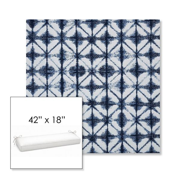 Picture of Midori Indigo | Sunbrella® 42" x 18" Outdoor Bench Cushion