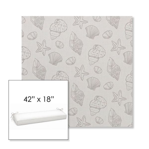 Picture of Nantucket Fossil | Sunbrella® 42" x 18" Outdoor Bench Cushion