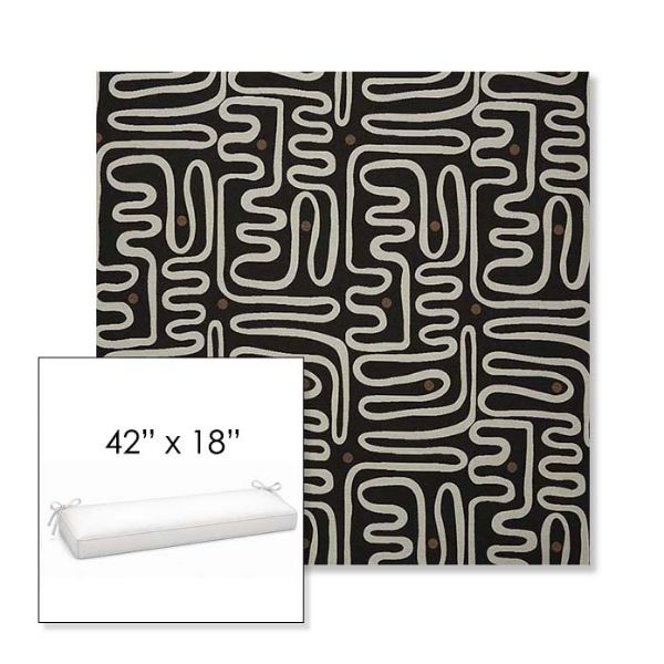 Picture of Nema Newsprint | Sunbrella® 42" x 18" Outdoor Bench Cushion