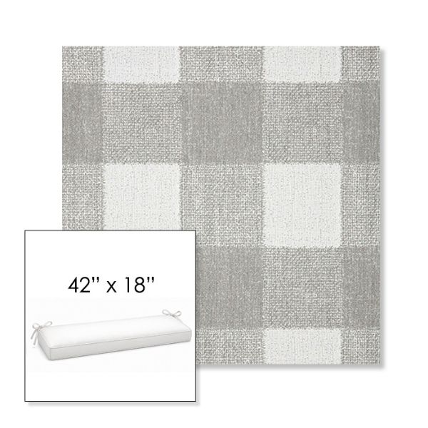 Picture of Preso Pebble | Sunbrella® 42" x 18" Outdoor Bench Cushion