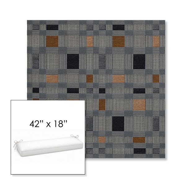 Picture of Rubix Vintage Denim | Sunbrella® 42" x 18" Outdoor Bench Cushion