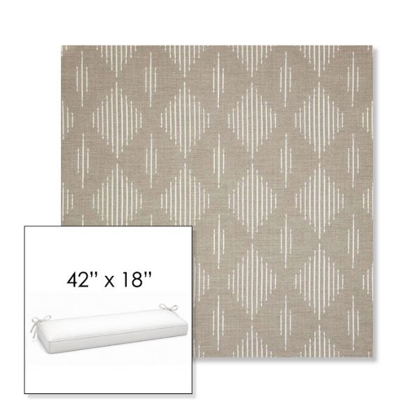 Picture of Spinner Diamond Pebble | Sunbrella® 42" x 18" Outdoor Bench Cushion