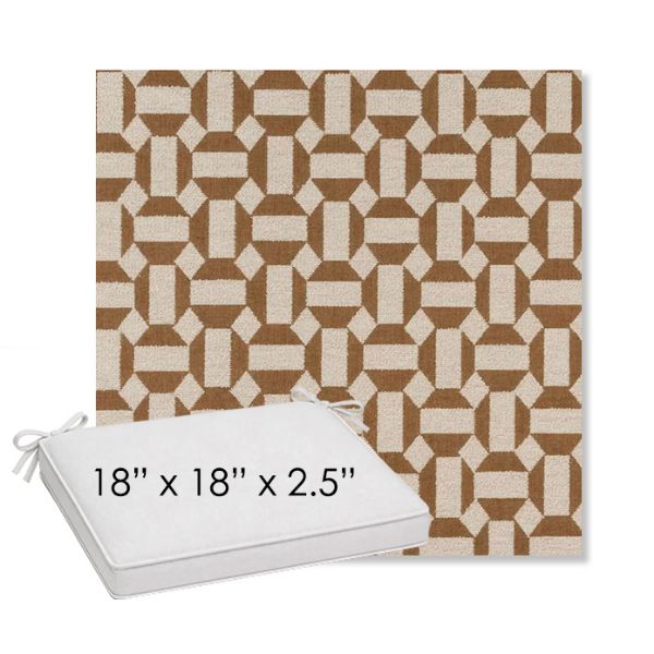 Picture of Assemble Teak | Sunbrella® 18" x 18" Outdoor Dining Cushion