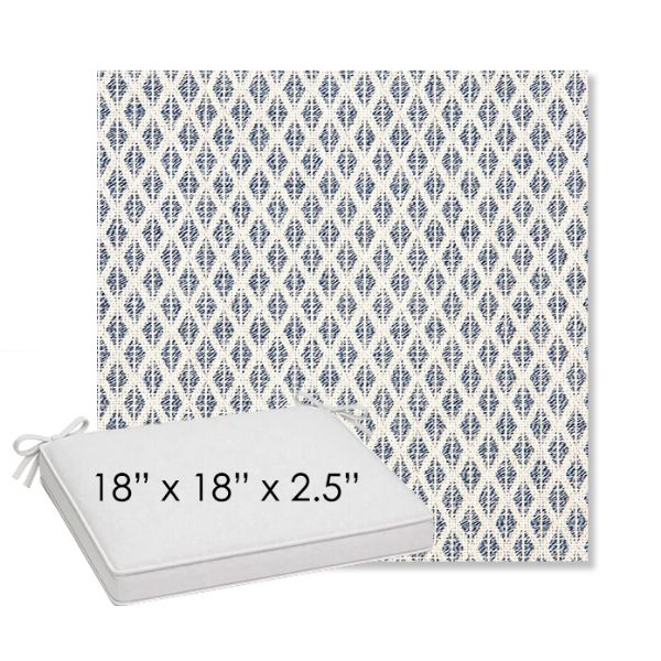 Picture of Detail Denim | Sunbrella® 18" x 18" Outdoor Dining Cushion