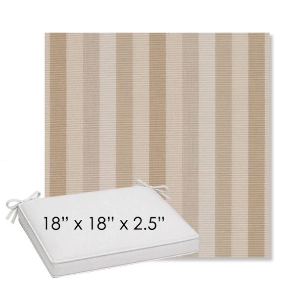 Picture of Entice Linen | Sunbrella® 18" x 18" Outdoor Dining Cushion