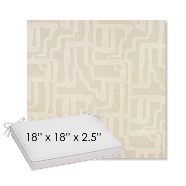 Picture of Escher Alabaster | Sunbrella® 18" x 18" Outdoor Dining Cushion