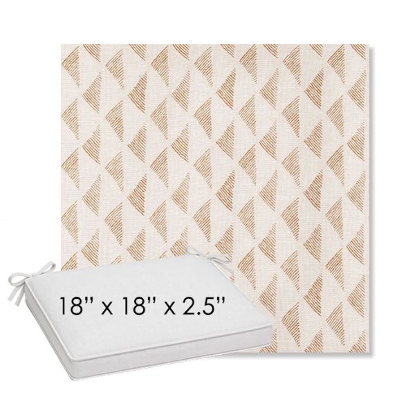 Picture of Etched Angles Congnac | Sunbrella® 18" x 18" Outdoor Dining Cushion