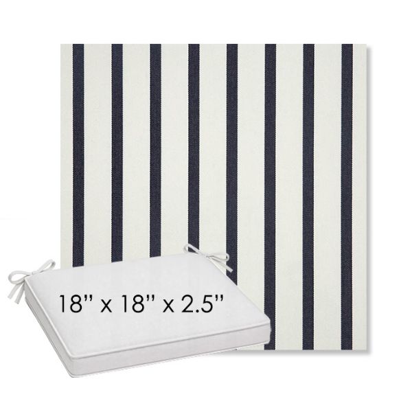 Picture of Lido Indigo | Sunbrella® 18" x 18" Outdoor Dining Cushion