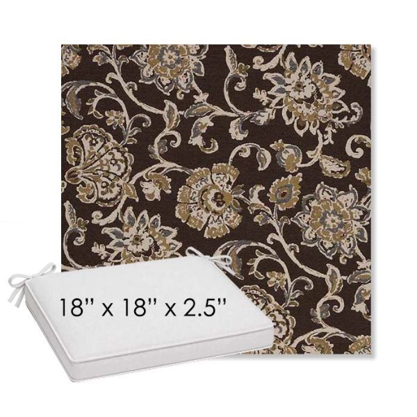 Picture of Martha Floral Garden Path | Sunbrella® 18" x 18" Outdoor Dining Cushion