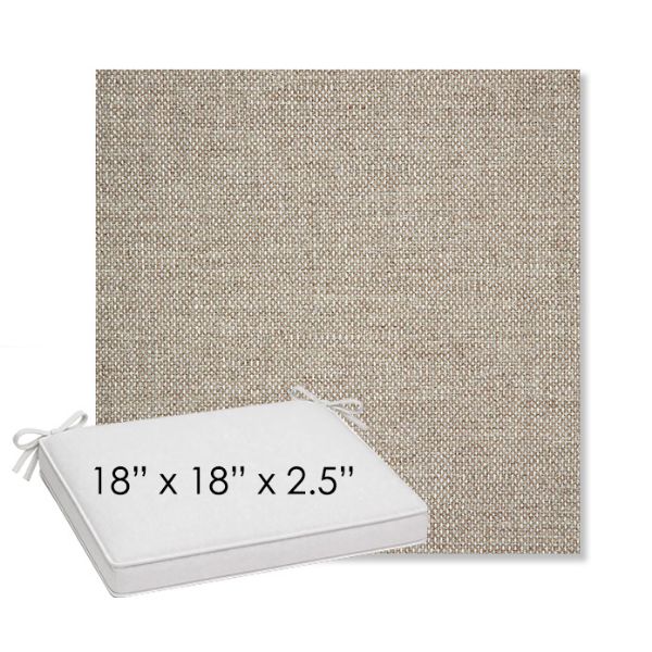 Picture of Piazza Burlap | Sunbrella® 18" x 18" Outdoor Dining Cushion