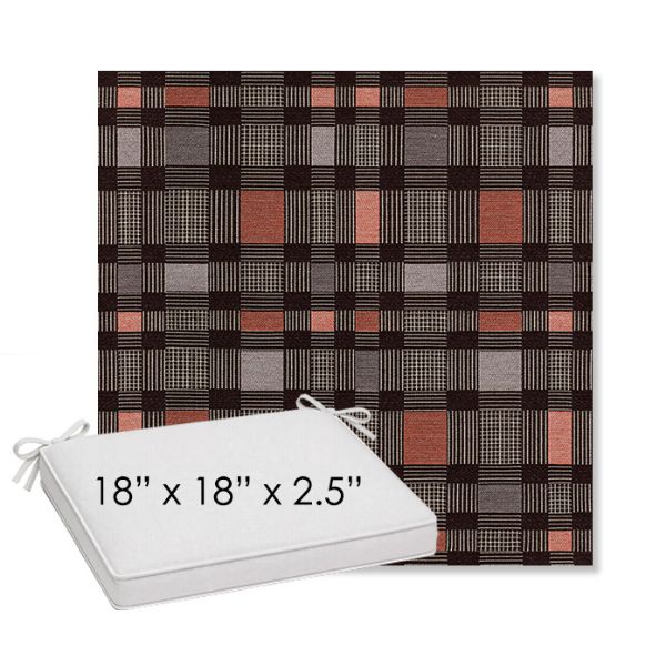 Picture of Rubix Huckleberry | Sunbrella® 18" x 18" Outdoor Dining Cushion