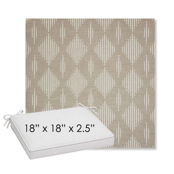 Picture of Spinner Diamond Pebble | Sunbrella® 18" x 18" Outdoor Dining Cushion