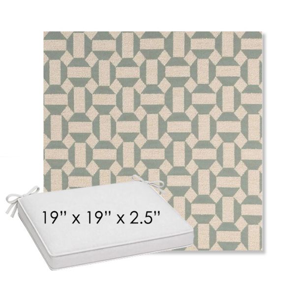 Picture of Assemble Mist | Sunbrella® 19" x 19" Outdoor Dining Cushion