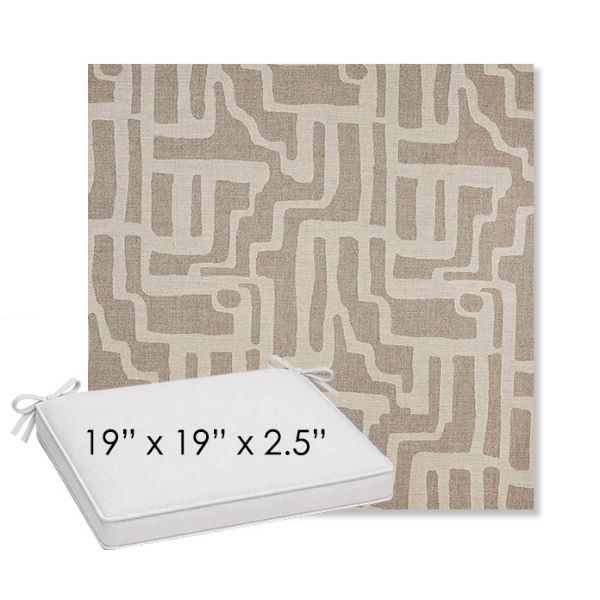 Picture of Escher Greige | Sunbrella® 19" x 19" Outdoor Dining Cushion