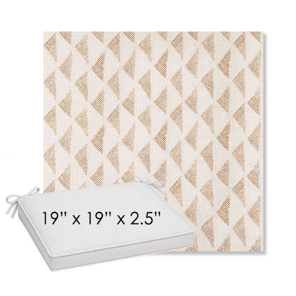 Picture of Etched Angles Congnac | Sunbrella® 19" x 19" Outdoor Dining Cushion