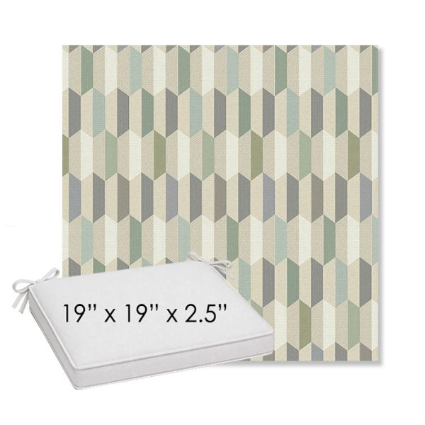 Picture of Precise Spring | Sunbrella® 19" x 19" Outdoor Dining Cushion