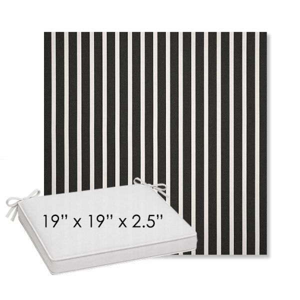 Picture of Shore Classic | Sunbrella® 19" x 19" Outdoor Dining Cushion