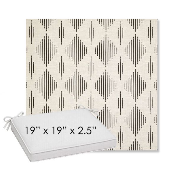 Picture of Spinner Diamond Onyx | Sunbrella® 19" x 19" Outdoor Dining Cushion