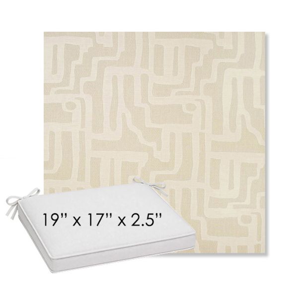 Picture of Escher Alabaster | Sunbrella® 19" x 17" Outdoor Dining Cushion