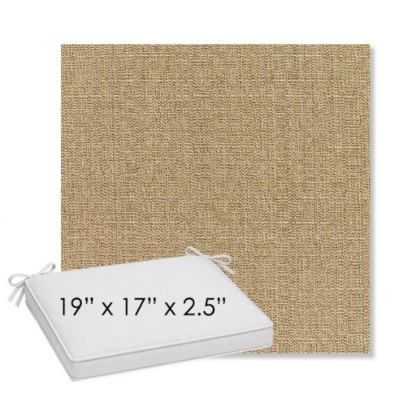 Picture of Linen Sesame | Sunbrella® 19" x 17" Outdoor Dining Cushion