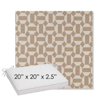 Picture of Assemble Sand | Sunbrella® 20" x 20" Outdoor Dining Cushion