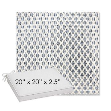 Picture of Detail Denim | Sunbrella® 20" x 20" Outdoor Dining Cushion