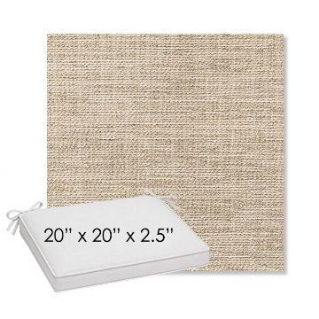 Picture of Momento Parchment | Sunbrella® 20" x 20" Outdoor Dining Cushion