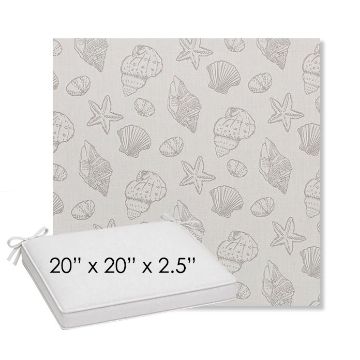 Picture of Nantucket Fossil | Sunbrella® 20" x 20" Outdoor Dining Cushion